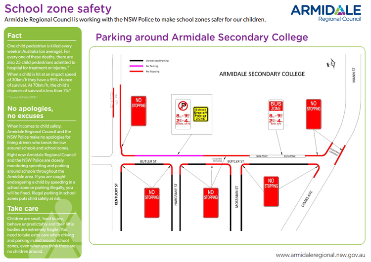 Armidale Regional Council school zones at ASC